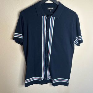 Mens Express full button sweater polo